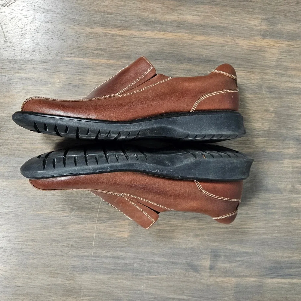 Kenneth Cole Reaction Mens 8 Leather Slip On Loafers‎ Comfort Brown Shoes
